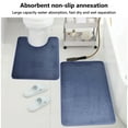 thumbnail image 5 of Hiroekza 3 Piece Bathroom Rug Set - Flannel Absorbent Mat, Thickened Foam, Non-Slip Floor Mat - Complete Bathroom Accessories for Women & Men - Stylish & Comfortable Navy, 5 of 6