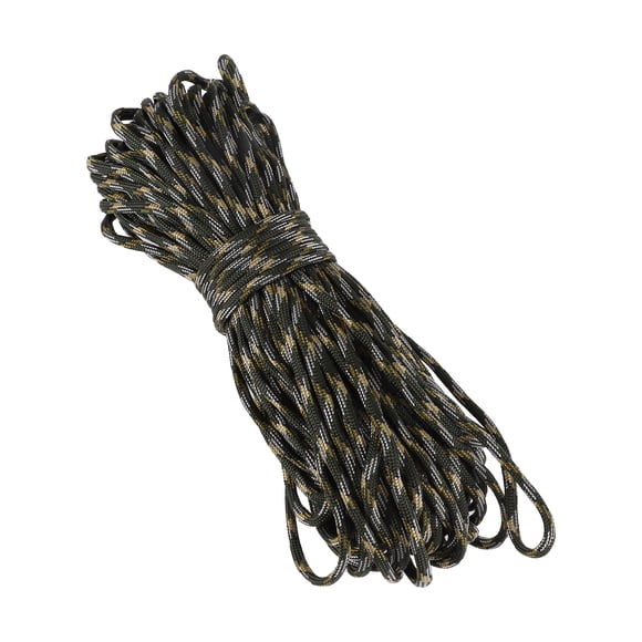 Tent Rope, Outdoor Camping Guylines Ropes, 7 Core 4mm Paracord 31m Safety Rope, for Hiking Backpacking Survival Gear, Camouflage Green