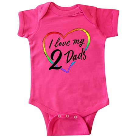 

Inktastic I Love My 2 Dads with Rainbow Heart Gift Baby Boy or Baby Girl Bodysuit