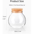 thumbnail image 2 of Airtight Clear Round Glass Jar with Cork Tea Caddy Container Vase Eco Bottle Small Ball Moss DIY Canister for Kitchen Storage Home Decoration 500ml 17oz, 2 of 8