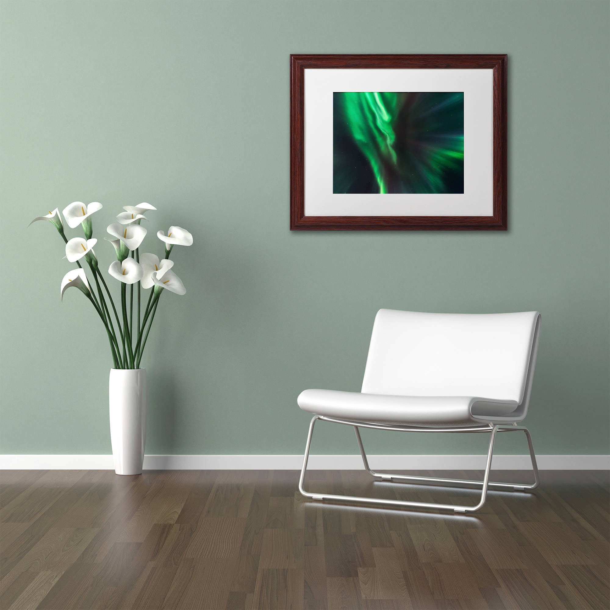 Trademark Fine Art "Lights of Gods" Canvas Art by Mathieu Rivrin, White Matte, Wood Frame