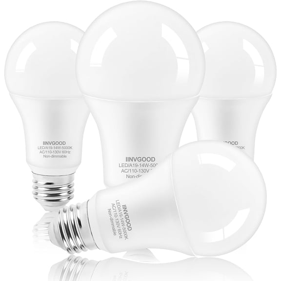 CERPXFF-A19 LED Light Bulbs 100W-125W Equivalent, 14W 1500LM Super Bright 5000K Daylight White LED Bulbs, Standard E26 Medium Screw Base Bulb for Bedroom Kitchen Office Lamp, Non-Dimmable, No Flicker