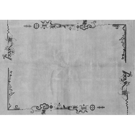 Ahgly Company Indoor Rectangle Abstract Gray Modern Area Rugs, 3' x 5'
