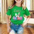thumbnail image 2 of lnmuld Cute Tops Easter Themed Graphic Print Casual Tee for Kids Comfortable Children's Fashion Top Size:8-9 Years, 2 of 4