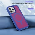 thumbnail image 5 of iPhone 16 Pro Max Phone Case, Phone case iPhone 16 Pro Max Magnetic Case [Compatible with MagSafe] Tough Rugged Matte Slim Shockproof Anti-Fingerprint Anti-Scratch Cover, Blue+Rose, 5 of 8