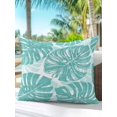 thumbnail image 4 of Outdoor Pillows Waterproof, Turquoise Monstera Deliciosa Throw Pillows with Inserts Included, Summer Botanical Tropical Indoor Outdoor Decorative Lumbar Pillow for Bed/Couch/Patio 18"x18", 1Pcs, 4 of 8