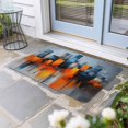 thumbnail image 2 of Blue Burnt Orange Doormat Outdoor Entrance 20"x31.5", Modern Oil Painting Geometric Abstract Absorb Moisture Dirt Door Mats, Non-Slip Rubber Backing Floor Mats Indoor, Low-Profile Front Door Rugs, 2 of 9