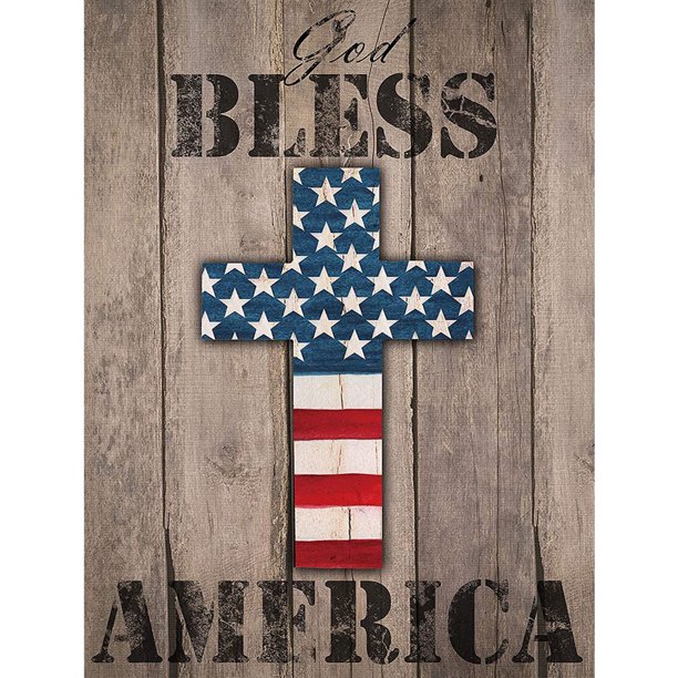Punto de cruz completo 11CT hilo de algodón DIY Bless America impreso bordado Sywqhk Decoración hogareña