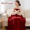 thumbnail image 4 of IR Imperial Rooms Fleece Bed Throw Blanket, Plush, Travel and Couch Fuzzy, Cozy Washable Ultrasoft Twin Size Burgundy, 4 of 7