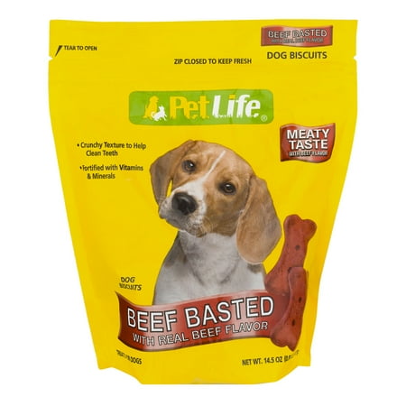 Pet Life Dog Biscuits Beef Basted, 14.5 OZ