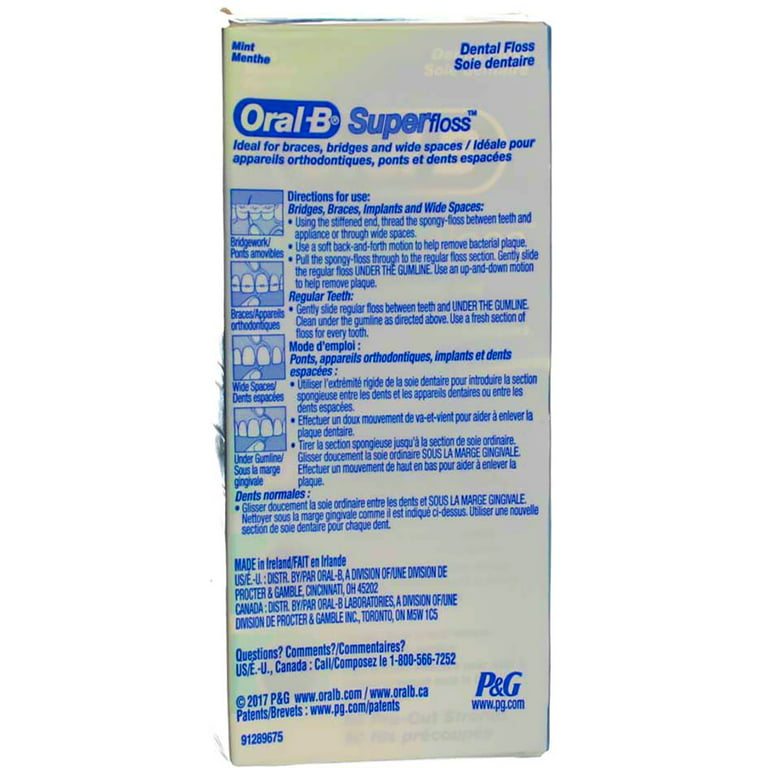 Oral-B Super Floss, 50 Pre-Cut Strands Each, 6 Pack 