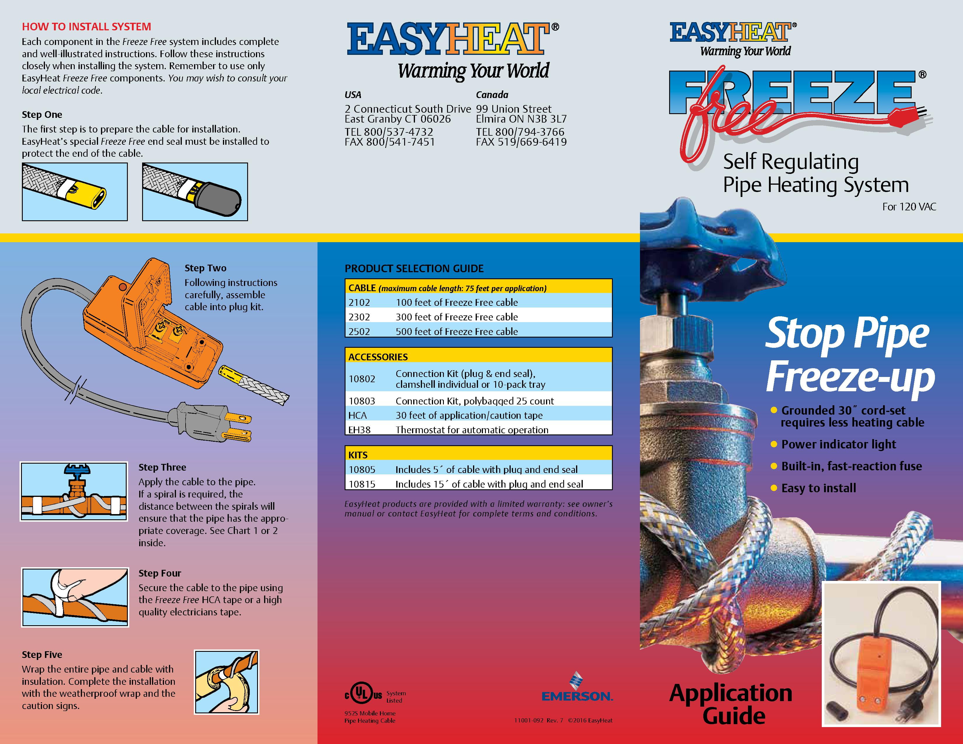 EasyHeat Freeze Free Heat Cable Plug Kit in the Pipe Insulation department  at