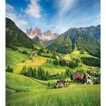 thumbnail image 3 of Nature Duvet Cover Set, Alps in the Spring Season with Fresh Grass Sky Majestic Mountains Image, Decorative 3 Piece Bedding Set with 2 Pillow Shams, Queen Size, Green Blue, by Ambesonne, 3 of 3