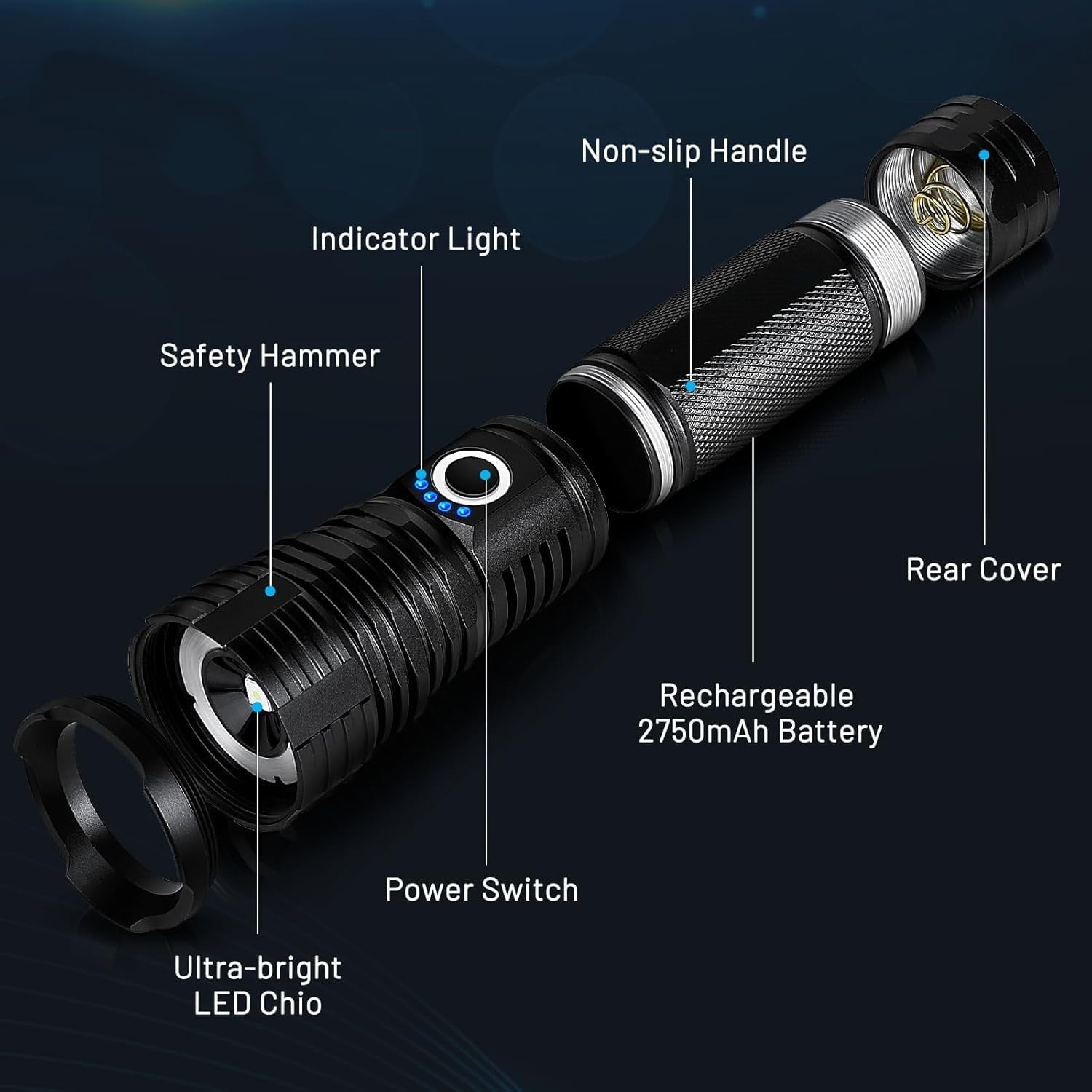 Flashlights 90,000 Lumen High Lumens Rechargeable 2 Pack, Brightest Flash Light with 5 Modes & 18H Runtime, IPX7 Waterproof, Powerful Handheld Flashlights for Home Camping Hiking