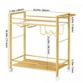thumbnail image 2 of Leyaoyao Bar Cart with Matte Gold Metal Finish, Rolling Wine Cart for Kitchen, Dining Room, Gold, 2 of 7
