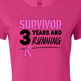 thumbnail image 4 of Inktastic Breast Cancer Survivor 3 Years and Running with Pink Ribbon Women's T-Shirt, 4 of 5