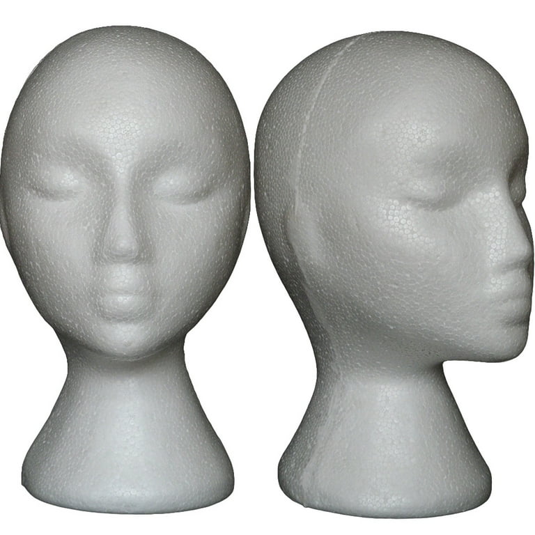 Travelwant Styrofoam Wig Head Tall Female Foam Mannequin Wig Stand and  Holder for Style, Model for Display Hair, Hairpieces and Hats 