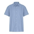 thumbnail image 4 of Designer Spring Summer Men's Casual Cotton Linen Solid Color Short Sleeve Shirts Loose Shirts3XL, 4 of 4