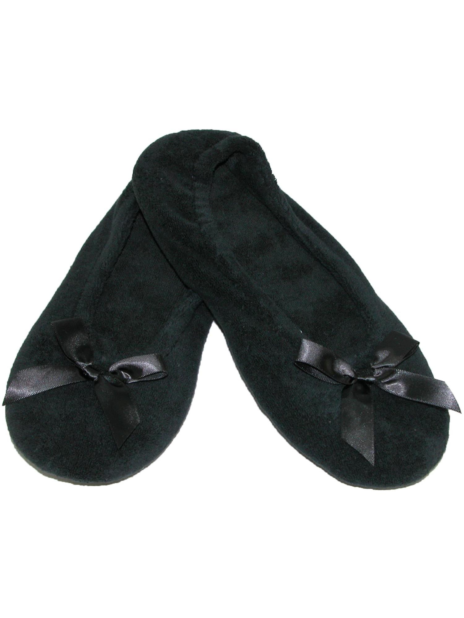 isotoner signature terry ballet flat slippers with satin bow