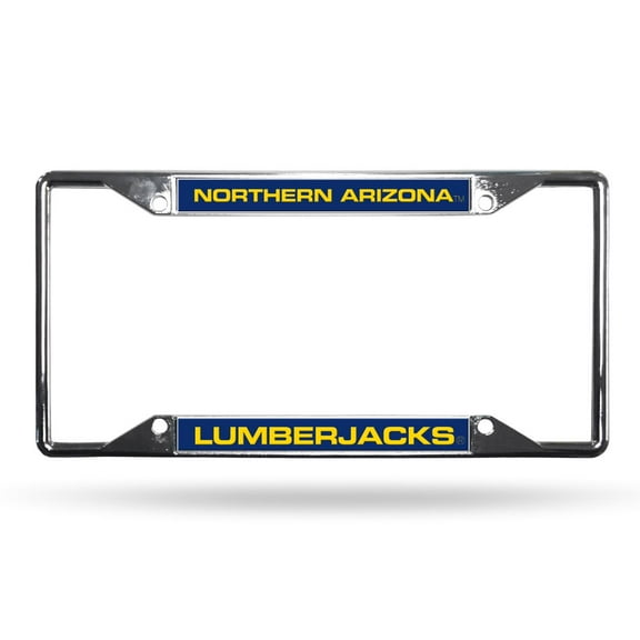 Northern Arizona Lumberjacks All Corner EZ View Chrome Metal Laser Cut License Plate Frame