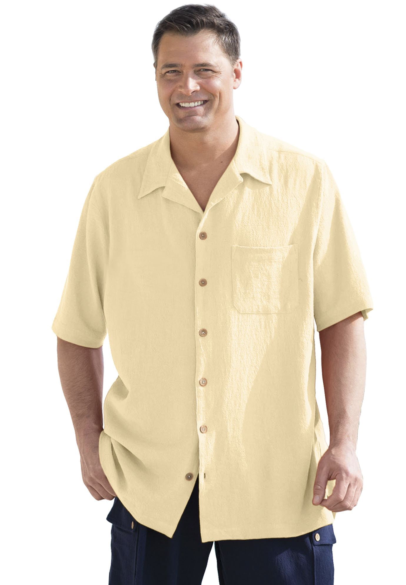 KingSize Men's Big & Tall Gauze Camp Shirt - Walmart.com