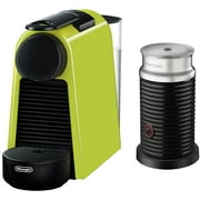 Nespresso by De'Longhi Essenza Mini Single-Serve Espresso Machine in Lime Green and Aeroccino Milk Frother in Black