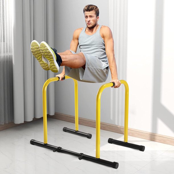SHZICMY 400Lbs Dip Bars Station Parallel Bars for Home Gym Adjustable Yellow