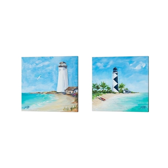 Metaverse Julie DeRice 'The Lighthouses' Canvas Art (Set of 2)