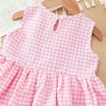 thumbnail image 5 of Girls Sleeveless Gingham Dress Pink and White with Bows, Kids Kids Summer Ruffle Tiered Party Play Dress for Ages 2-7 Years,Size 4-5 T, 5 of 9