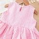 thumbnail image 4 of Vestido sin mangas de cuello redondo para niña, vestido de verano sin mangas con lazo y falda de encaje en el dobladillo, vestido sin mangas de cuello redondo, vestido de poliéster para niña, 4 of 8