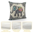 thumbnail image 4 of JRXY  Elephant Throw Pillow Cover, Ethnic Style Bohemian Pattern Creative Animal Elephant Gray Decorative Pillow Case Home Decor Square Pillowcase White, 4 of 5