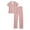 PINK, variant on Catherine Malandrino Girls Ribbed Short Sleeve Top, Pants with Bonus Headband 3-Piece Pajama Sleep Set, Sizes 5-16