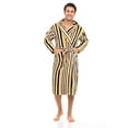 thumbnail image 3 of Men’s Luxury Terry Cotton Hooded Bathrobe Spa Robe Bath Robes Stripes Mustard XL, 3 of 8