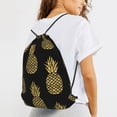 thumbnail image 6 of XMXT Unisex Drawstring Backpack for Women Men, Golden Fruits Pineapple Waterproof Gym Bag String Bags for Shopping Sport Travel, m, 6 of 8