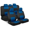 thumbnail image 1 of Juego completo de fundas para asientos de coche BDK PolyPro, azul sobre negro, 1 of 9