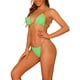 thumbnail image 4 of INSPIRAR CHIC Conjuntos de Bikini de Dos Piezas con Cadena para Mujeres, Ribeteado, Ajustable, Con Tiras en la Espalda, Trajes de Baño, Color Verde Grande, 4 of 5