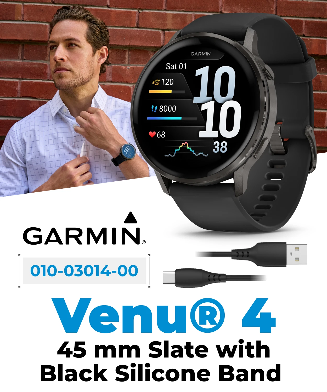 Garmin Venu 4 - 45mm AMOLED Advanced Health & Fitness GPS 