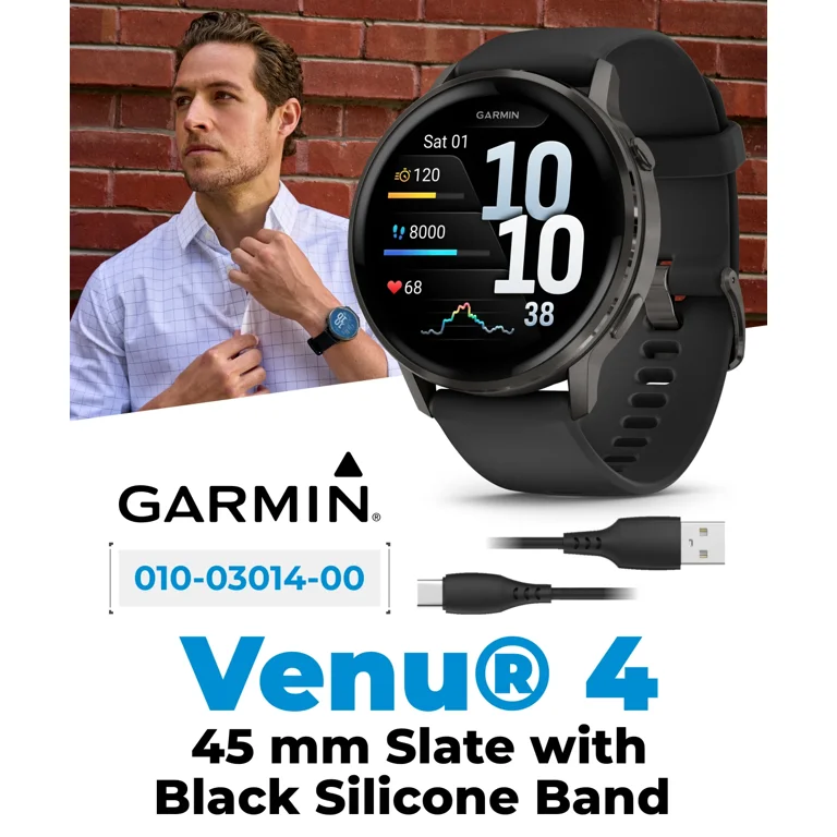 GARMIN - USED GARMIN vivo VENU （Black / Slate） Garmin Venu 4 - 45mm AMOLED Advanced Health & Fitness GPS