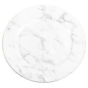 Marble Charger Plates, 4-Pack Faux White Gray Marble Luxury Plates for Upscale Parties, Weddings, Dinner Parties