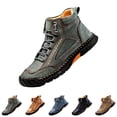 thumbnail image 4 of XIMIN Men's Comfortable Casual Leather Handmade Leather Boots – Waterproof Spacious Toe Box Non-Slip Arch Support Loafers Outdoor Leather Shoes, 4 of 5