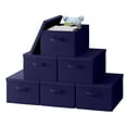 thumbnail image 1 of Ornavo Home Foldable Collapsible Large Storage Box Bins Fabric Shelf Basket Organizer with Handles and Lid - Set of 6 - 15 x 10 x 9, 1 of 5