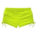 thumbnail image 6 of HNMKIU High Waisted Swim Bottoms For Women Casual Lace Up Flat Corner Swim Trunks Solid Color Beach Shorts Z01_Green,S, 6 of 6