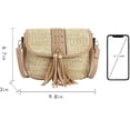 thumbnail image 6 of Women Mini Straw Woven Cross-body Shoulder Bag Flap Handbag Clutch, 6 of 6
