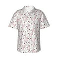thumbnail image 2 of Xecao Cute Rabbit print Hawaiian shirt - a stylish short-sleeve button-down for men, perfect for casual beach and tropical outings., 2 of 9