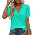 thumbnail image 5 of Womens V Neck T Shirts Lightweight Short Sleeve Tops Casual Basic Tees Trendy Summer Shirts, 5 of 7