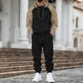 thumbnail image 2 of CONZONE Mens Sweatsuit 2 Peice Set Casual Track Suit for Men Patchwork Color Long Sleeve Hoodies Sweatpants Cozy Fall Winter Athletic Jogging Outfits, 2 of 5