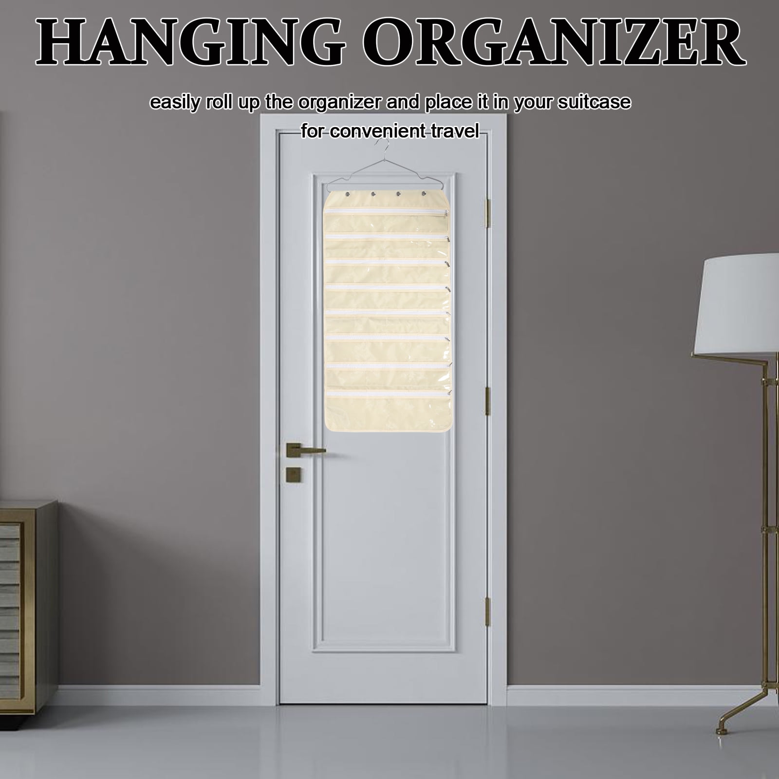 Masteelf Transparent Hanging Jewelry Organizer Storage Bag With Zipper For Necklaces Earrings And Bracelets Portable Closet Door Organizer