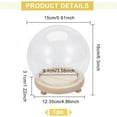 thumbnail image 4 of Round Glass Cloche Ball Jar Dome with Wooden Base Clear Glass Display Pedestals, 4 of 9