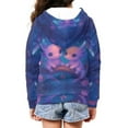 thumbnail image 4 of Chaqlin Purple Cute Axolotl Butterfly Girls Long Sleeve Hooded Pullover Lightweight with Pockets Trendy Comfy Top for Teens Fall Size 10-12, 4 of 7