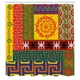thumbnail image 3 of Ambesonne Tribal Shower Curtain, Prehistoric Tribal, 69"Wx70"L, Yellow Green, 3 of 5